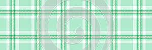 Clan pattern texture fabric, home plaid background tartan. Fiber vector textile seamless check in light and mint cream colors photo