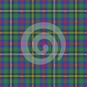 Clan Wood tartan plaid. Scottish pattern fabric swatch close-up.