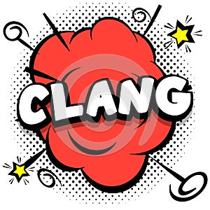 clang Comic bright template with speech bubbles on colorful frames