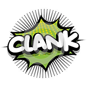 Clank Comic book explosion bubble vector illustration