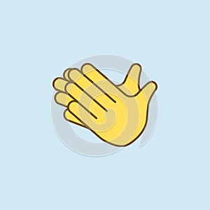 clap hands 2 colored line icon. Simple yellow and brown element illustration. clap hands concept outline symbol design from emoji