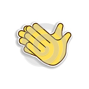 clap hands colored emoji sticker icon. Element of emoji for mobile concept and web apps illustration