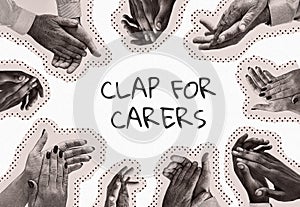 Clap for our carers social banner template illustration photo