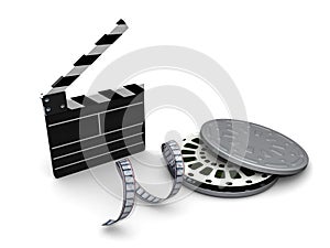 Clapboard film and reel case photo