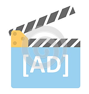 Clapboard Isolated Vector icon that can be easily modified or edit