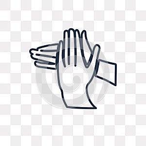 Claping Hands vector icon isolated on transparent background, li