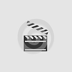 Clapper board icon flat