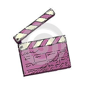 clapper board sketch hand drawn vector