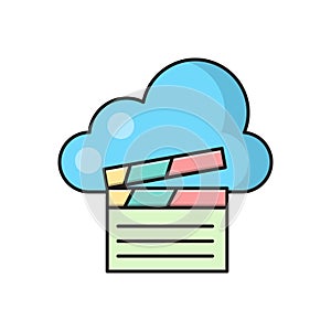 Clapper vector colour line icon