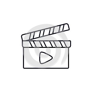 Clapperboard icon Logo vector template, Creative Movie logo concept, Icon symbol, Illustration