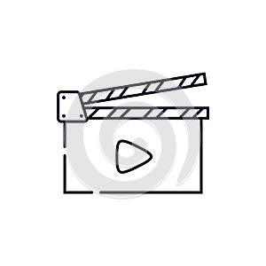 Clapperboard icon Logo vector template, Creative Movie logo concept, Icon symbol, Illustration