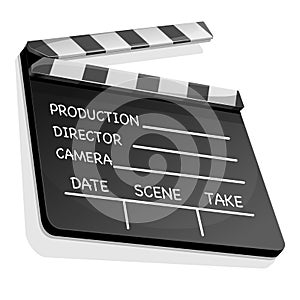 Clapperboard with an information field for shooting movies