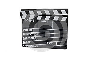 Clapperboard isolated on white