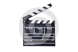 Clapperboard or slate for director cut scene in action movie for role play. Entertainment and object theme. Dramatic and Video photo