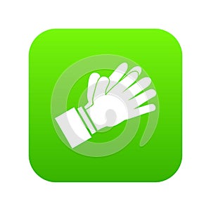 Clapping applauding hands icon digital green
