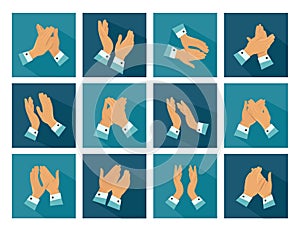 Clapping Flat Icons Set