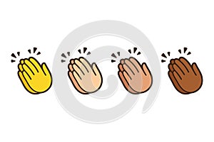 Clapping hands emoji set photo