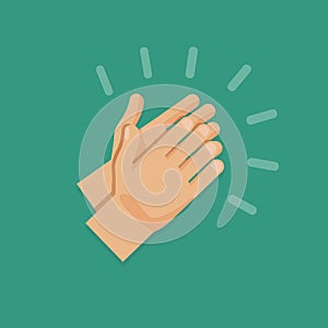 Clapping hands vector flat icon illustration