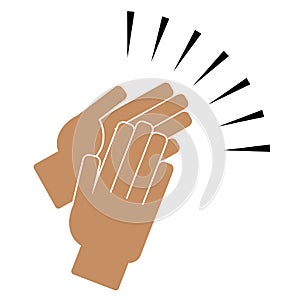 Clapping hands on a white background