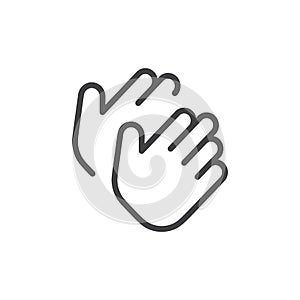 Clapping icon Thin outline art symbol