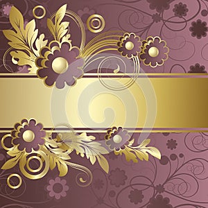 Claret background with flowers