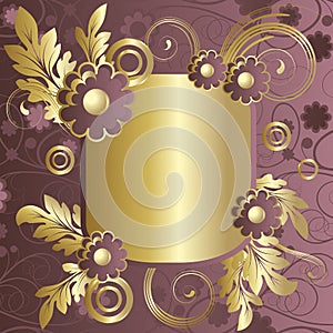 Claret frame with flowers