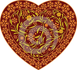 Claret heart with ornament