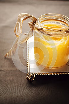 Clarified butter in jar photo