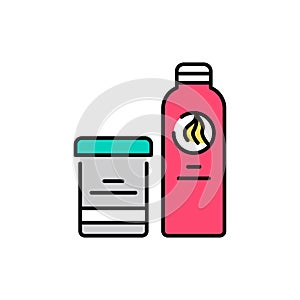 Clarifiers and oxides for hair coloring color line icon. Pictogram for web page