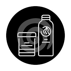Clarifiers and oxides for hair coloring color line icon. Pictogram for web page