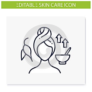 Clarifying face mask line icon