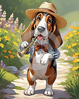 Clarinet music hound dog musician