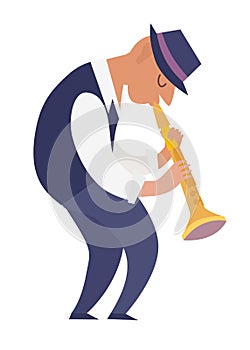 Clarinet player vector colorful illustration