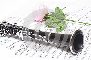 Clarinet with sheet music
