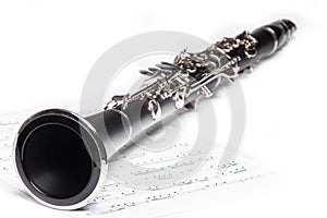 Clarinet on a white background