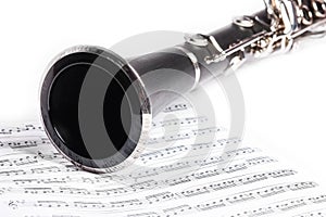 Clarinet on a white background