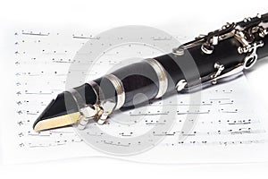 Clarinet on a white background