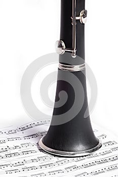 Clarinet on a white background