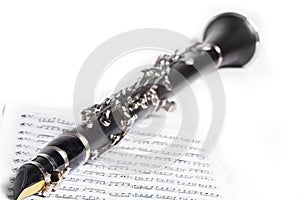 Clarinet on a white background