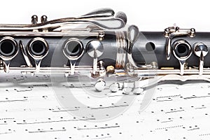 Clarinet on a white background