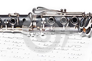 Clarinet on a white background