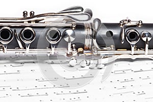 Clarinet on a white background