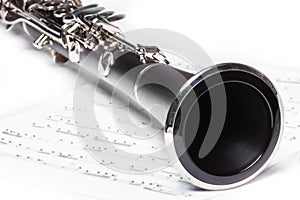 Clarinet on a white background