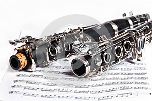 Clarinet on a white background