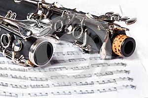 Clarinet on a white background