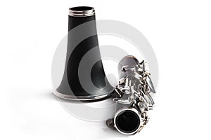 Clarinet on a white background