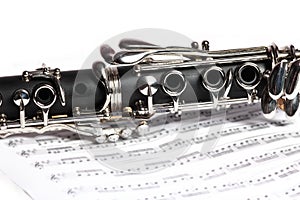 Clarinet on a white background