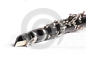 Clarinet on a white background