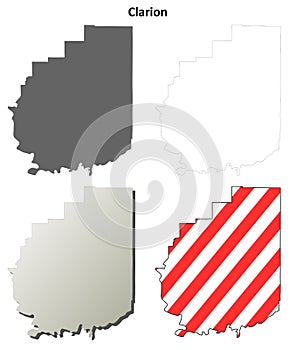 Clarion County, Pennsylvania outline map set
