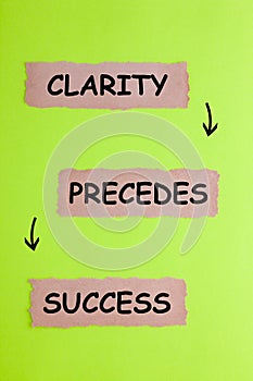 Clarity Precedes Success photo